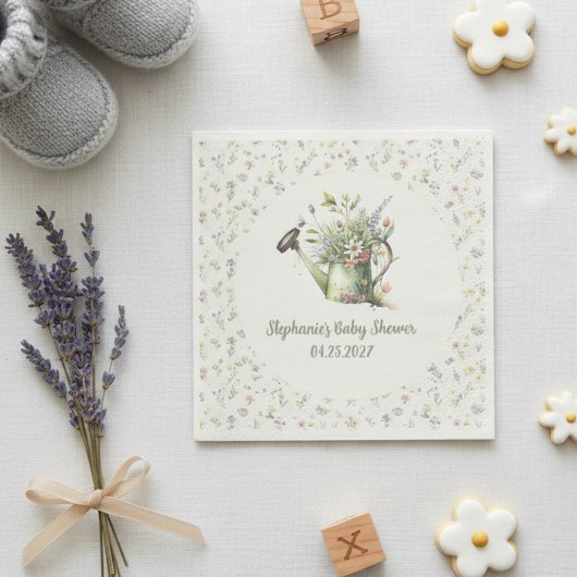 Baby Shower Napkins – Watercolor Garden Floral Serviette