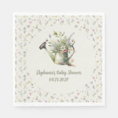 Baby Shower Napkins – Watercolor Garden Floral Serviette (Vorderseite)