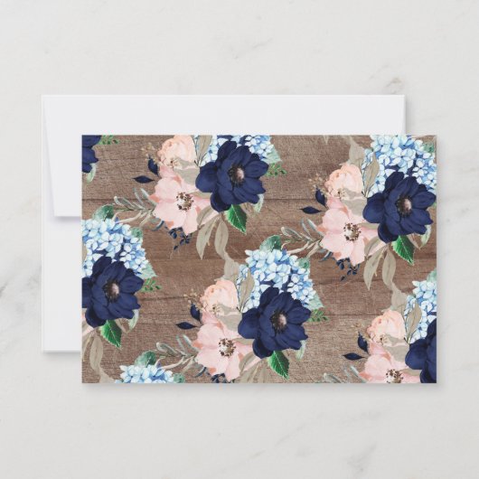 Baby Shower Navy & Blush Worte der Weisheitskarte Einladung (Rückseite)