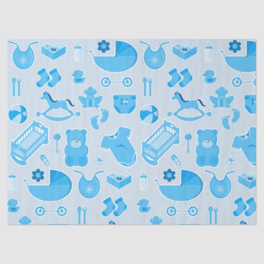Baby Shower Neugeborener Junge Giftpackung Seidenpapier (Vorderseite)