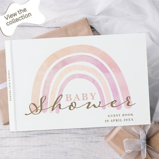Baby Shower Neutral Rainbow Guest Book Gästebuch