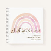 Baby Shower Neutral Rainbow Guest Book Notizblock (Vorderseite)