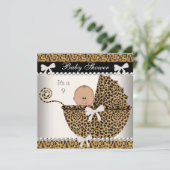 Baby Shower Niedlich Baby Leopard Geschlecht 2 Einladung (Stehend Vorderseite)