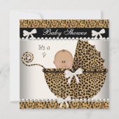 Baby Shower Niedlich Baby Leopard Geschlecht 2 Einladung (Vorderseite)