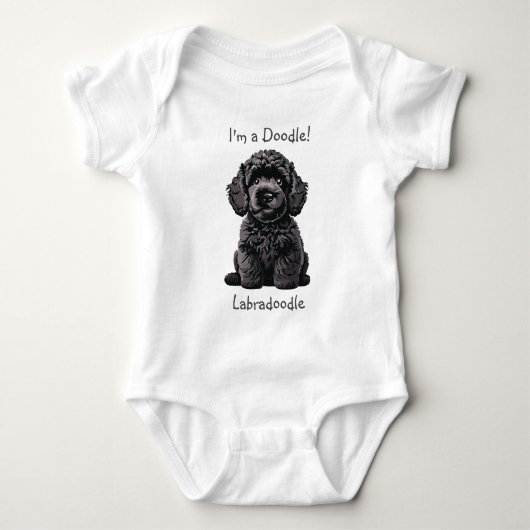 Baby Shower Niedlich Labradoodle Welpe - Ich bin e Strampler (Vorderseite)