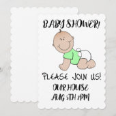 BABY SHOWER NIEDLICH SCRIPT CUSTOM EINLADUNGEN (Vorne/Hinten)