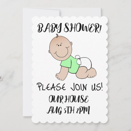 BABY SHOWER NIEDLICH SCRIPT CUSTOM EINLADUNGEN (Vorderseite)