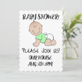 BABY SHOWER NIEDLICH SCRIPT CUSTOM EINLADUNGEN (Stehend Vorderseite)