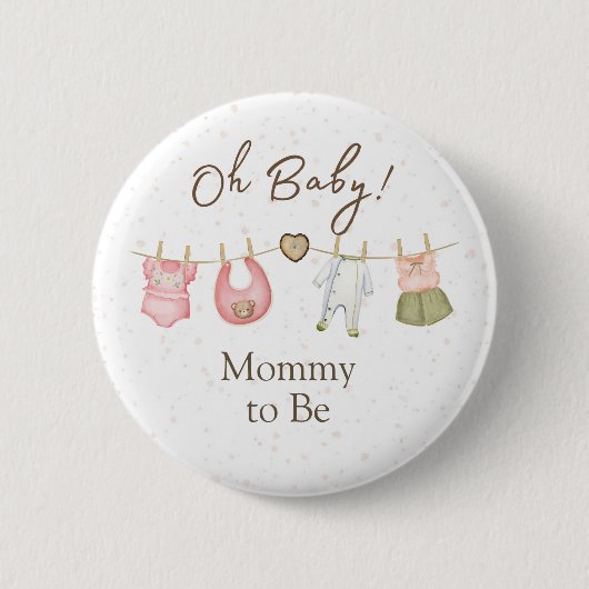 Baby Shower Oh Baby! Button Clothesline (Vorderseite)