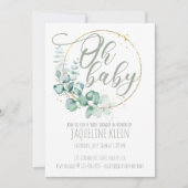 BABY SHOWER, OH BABY, EUCALYPTUS INVITE (Vorderseite)