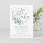 BABY SHOWER, OH BABY, EUCALYPTUS INVITE (Stehend Vorderseite)