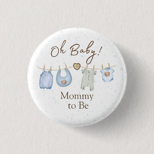 Baby Shower Oh Baby! Knopf Button (Vorderseite)