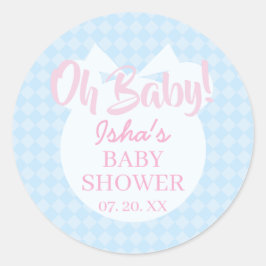 Baby-Shower Oh Baby Rund-Aufkleber Runder Aufkleber