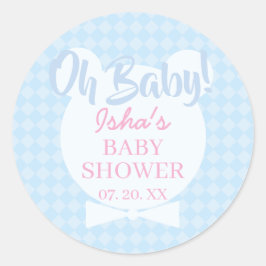 Baby-Shower Oh Baby Runde Aufkleber