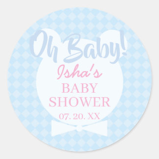 Baby-Shower Oh Baby Runde Aufkleber