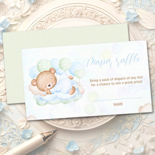 Baby Shower Oh Boy Diaper Raffcard Begleitkarte