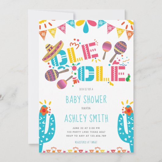 Baby Shower Ole Ole Fiesta Einladung (Vorderseite)