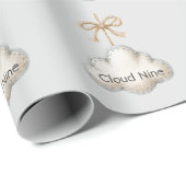 Baby Shower Pale Blue Cloud Nine Geschenkpapier (Rolleneckpunkt)