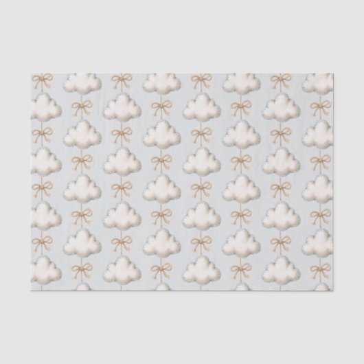 Baby-Shower Pale Blue Cloud Nine Seidenpapier (Vorderseite)