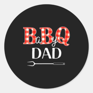 Baby-Shower Papa BBQ-Party süße passende Familie  Runder Aufkleber