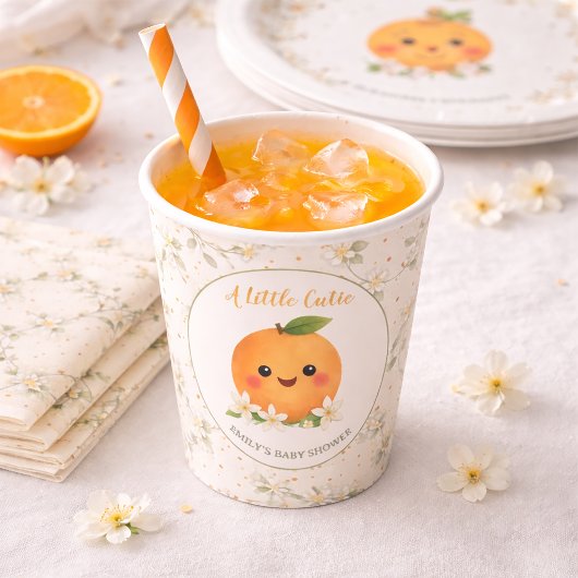 Baby Shower Paper Cups A Little Cutie Pappbecher