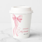 Baby shower paper cups with a delicate bow. pappbecher (Rückseite)