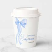 Baby shower paper cups with a delicate bow. pappbecher (Vorderseite)