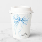 Baby shower paper cups with a delicate bow. pappbecher (Rückseite)