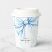 Baby shower paper cups with a delicate bow. pappbecher (Rückseite)