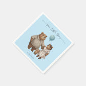 Baby Shower Paper  for Boy Blue Balloon Teddy Bear Serviette (Ecke)