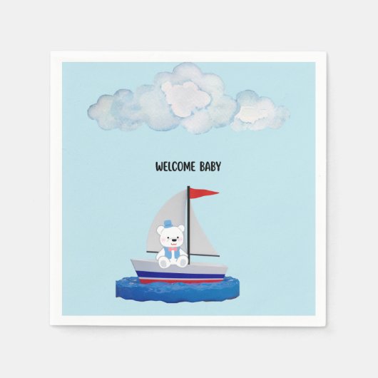 Baby Shower Paper Napkins Serviette (Vorderseite)