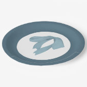 Baby Shower Paper Plates for Boy – Blue Bow Pappteller (Schrägansicht)