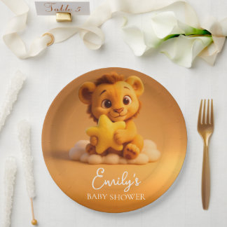 Baby Shower Paper Plates – Little Lion & Star Pappteller