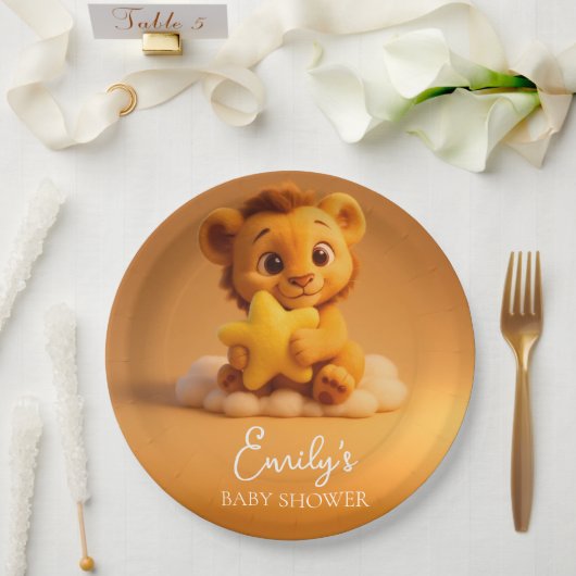 Baby Shower Paper Plates – Little Lion & Star Pappteller (Hochzeit)