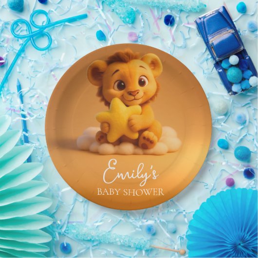 Baby Shower Paper Plates – Little Lion & Star Pappteller (Party)