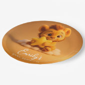 Baby Shower Paper Plates – Little Lion & Star Pappteller (Schrägansicht)