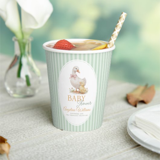 Baby-Shower-Papierbecher Mutter Gans und Gänschen. Pappbecher (In Situ)