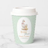 Baby-Shower-Papierbecher Mutter Gans und Gänschen. Pappbecher (Rückseite)