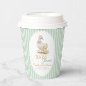 Baby-Shower-Papierbecher Mutter Gans und Gänschen. Pappbecher (Vorderseite)