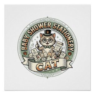 Baby-Shower-Papierkatze Baby-Shower-Papier  Poster
