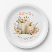 Baby Shower Papierplatten Kürbisse "Fall in Love" Pappteller (Vorderseite)