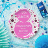 Baby-Shower-Papierplatten mit rosa Tupfen Pappteller (Party)