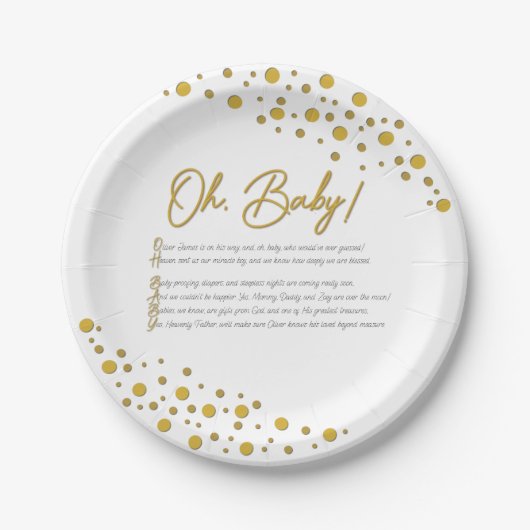 Baby Shower Pappteller (Vorderseite)