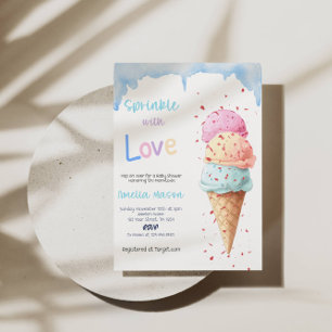 Baby Shower Party mit Eiscreme und Liebe Einladung