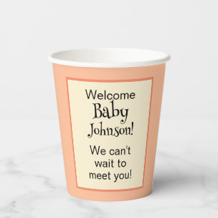 Baby-Shower-Party Pfirsich Gelb Geometrisches Must Pappbecher