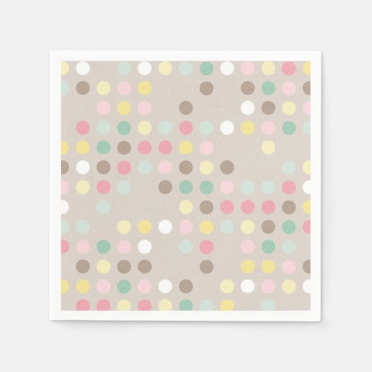 Baby Shower Pastel Polka Dot Serviette (Vorderseite)