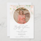 Baby Shower Peach Floral Botanical Photo (Vorderseite)