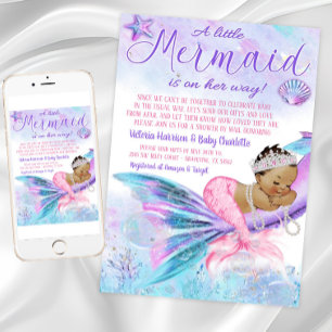 Baby Shower Per Post Ethnische Meerjungfrau Baby S Einladung