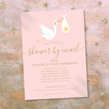Baby Shower per Post - Langstrecken-Storch Rosa