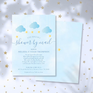Baby Shower Per Post Weite Entfernung Junge Blau Einladung